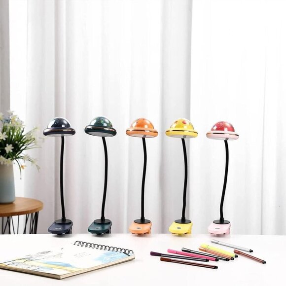 GOYOJO Kid's LED Portable Clip-On TABLE LAMP w/ Galaxy Color Projection NIB NEW - Picture 2 of 7